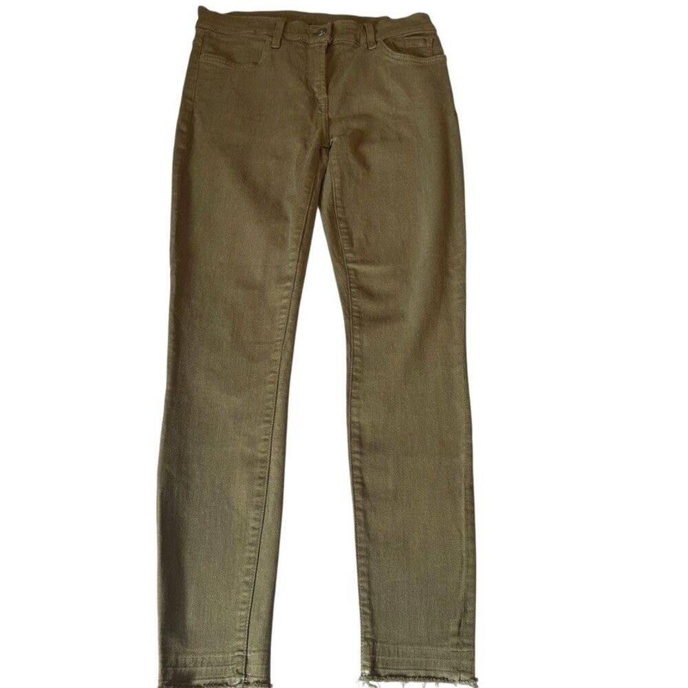 SPLENDID Women's Size 28 Army Green Skinny Jeans Raw Hem Cotton Modal Blend
